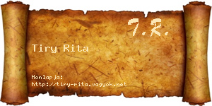 Tiry Rita névjegykártya